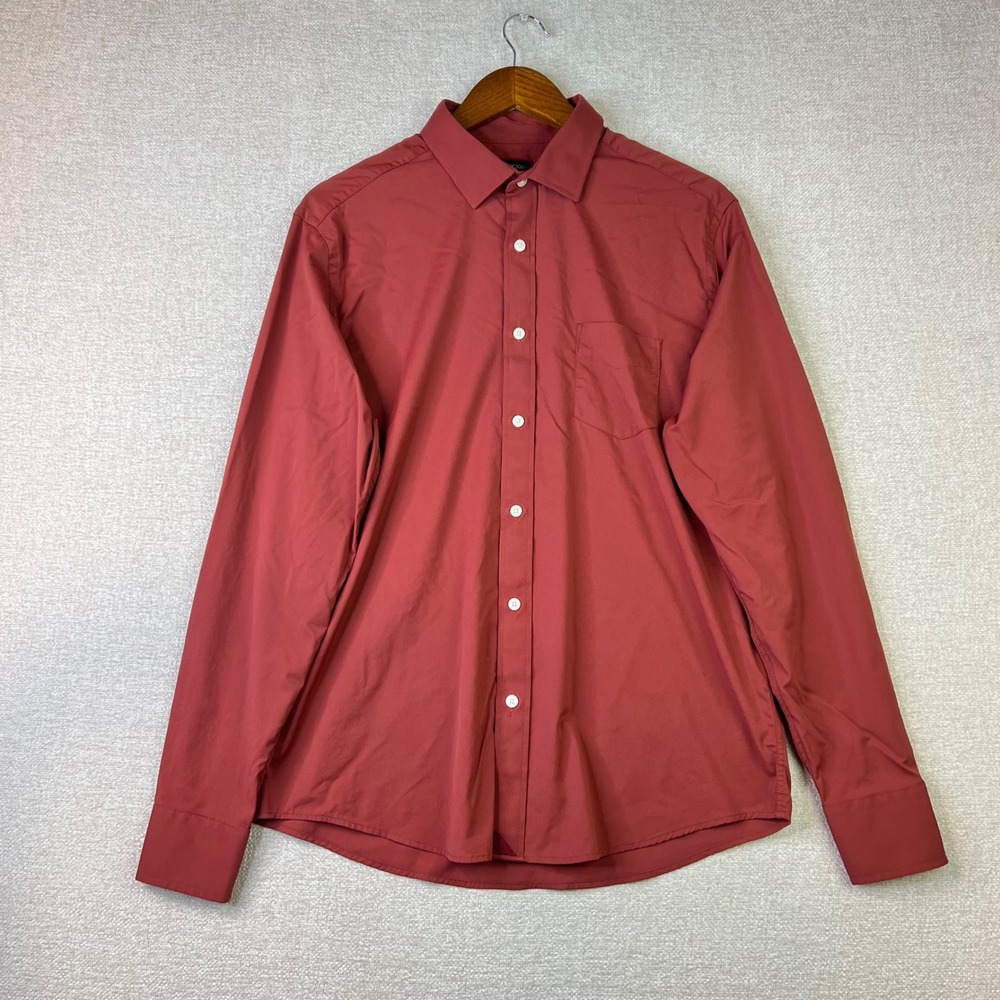 UNTUCKit Gironde Slim Fit Performance Shirt Red Large Mens Button Down